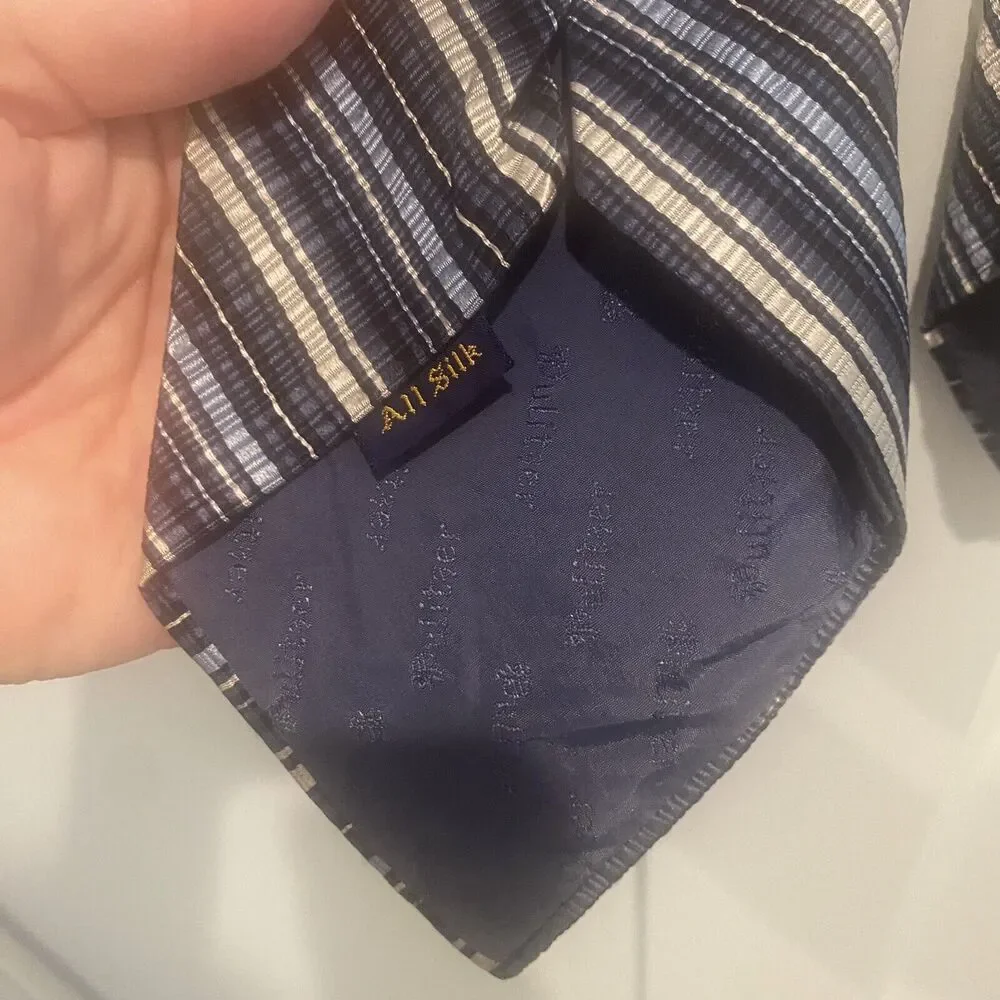 Vintage Silk‎ Tie Dawahare's Of Kentucky Blue Silver UK Wildcat Colors Textured